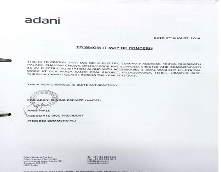 Performance Certificate